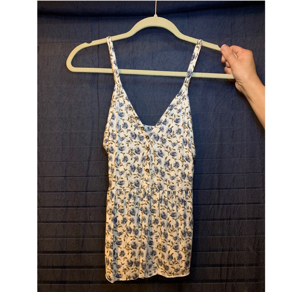 American Eagle Outfitters- White floral Tank Top
